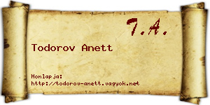 Todorov Anett névjegykártya